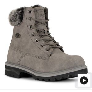 Lugz Gray Empire Hi-Fur Lace-Up Women’s Outdoor Ankle Boots Size 10 Faux Fur NWT